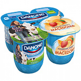 DANONE yogur sabor macedonia pack 4 unidades